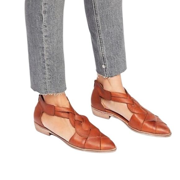 Free People Wanderlust Braided T-strap Pointed Toe Flat - Picture 2 of 13